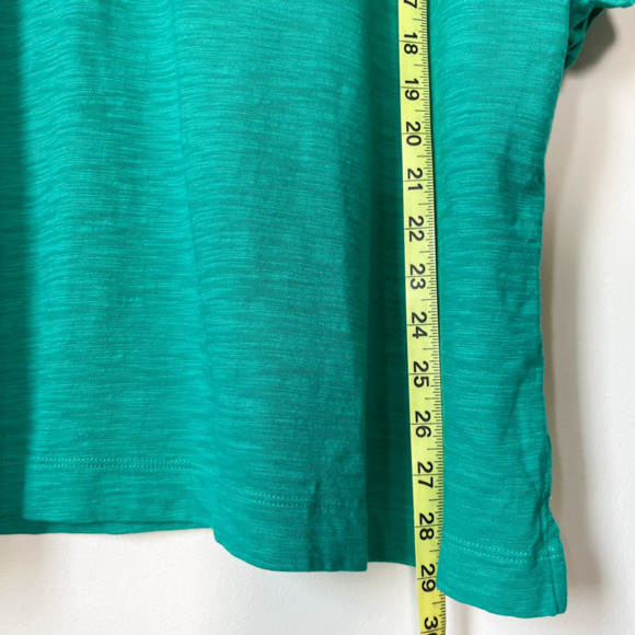 Chicos Puff Sleeve V Neck Slub Tee Teal Green Womens Plus XXL Cotton Modal - Picture 8 of 12
